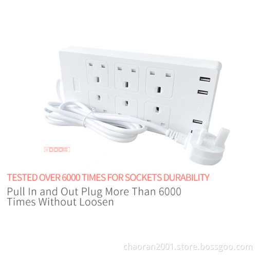 10A Uk Socket Under Desk Power Strip Wifi Smart Outlet Plug Power Strip With Usb Ports